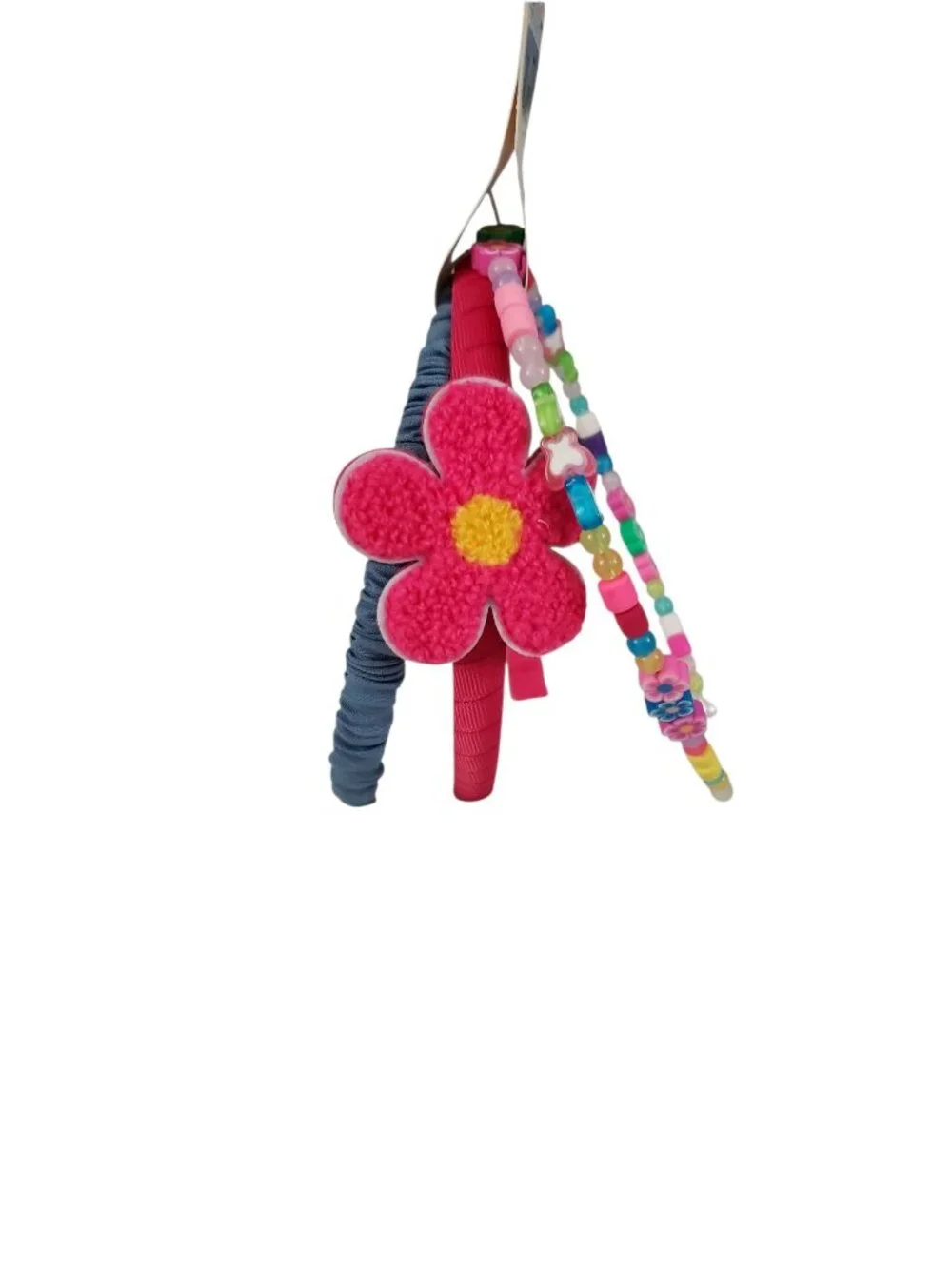 Wonder Nation 3-Piece Girls Headbands – Pink Flower & Beaded Designs